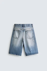 RIPPED BAGGY FIT DENIM SHORTS