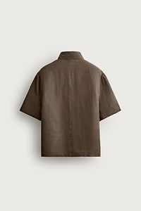 100% LINEN BOXY FIT POLO SHIRT