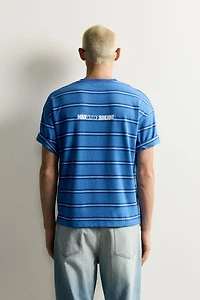 STRIPED JACQUARD EMBROIDERED T-SHIRT