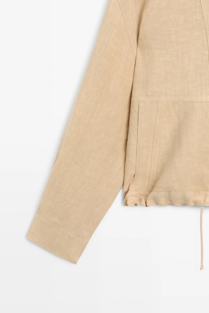 100% linen fluid bomber jacket