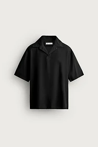RELAXED FIT FLOWY POLO SHIRT