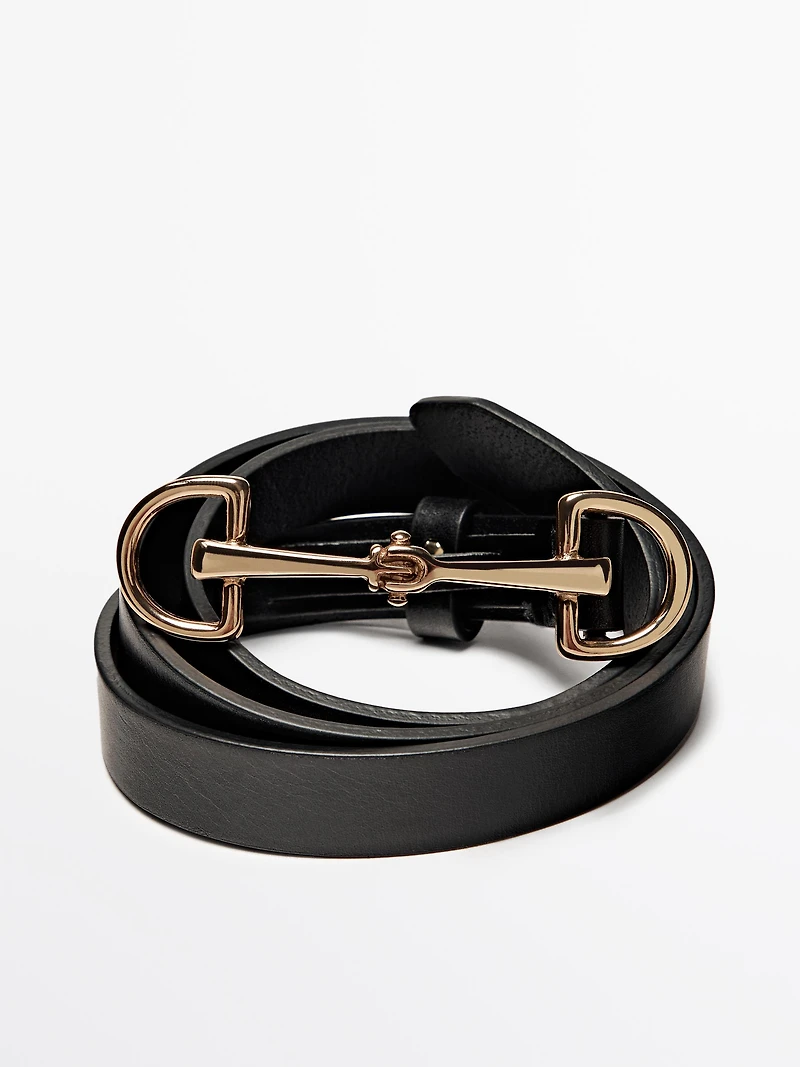 Equestrian nappa leather belt