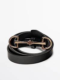 Equestrian nappa leather belt