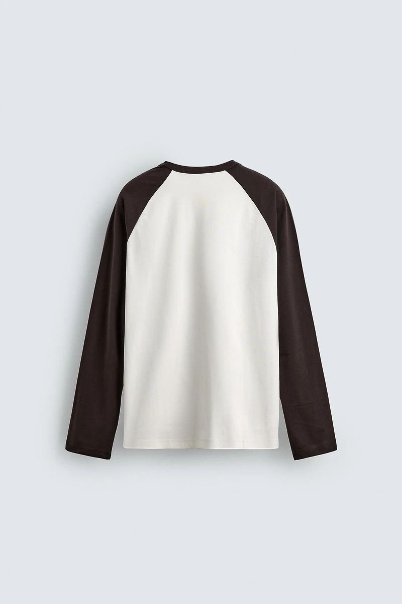 COLOR BLOCK RAGLAN SLEEVE T-SHIRT