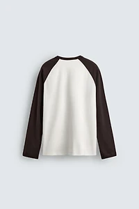COLOR BLOCK RAGLAN SLEEVE T-SHIRT