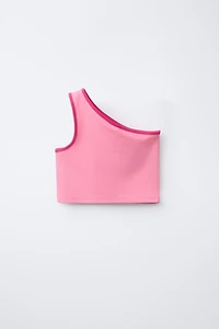 ASYMMETRIC CONTRAST TRIM TOP