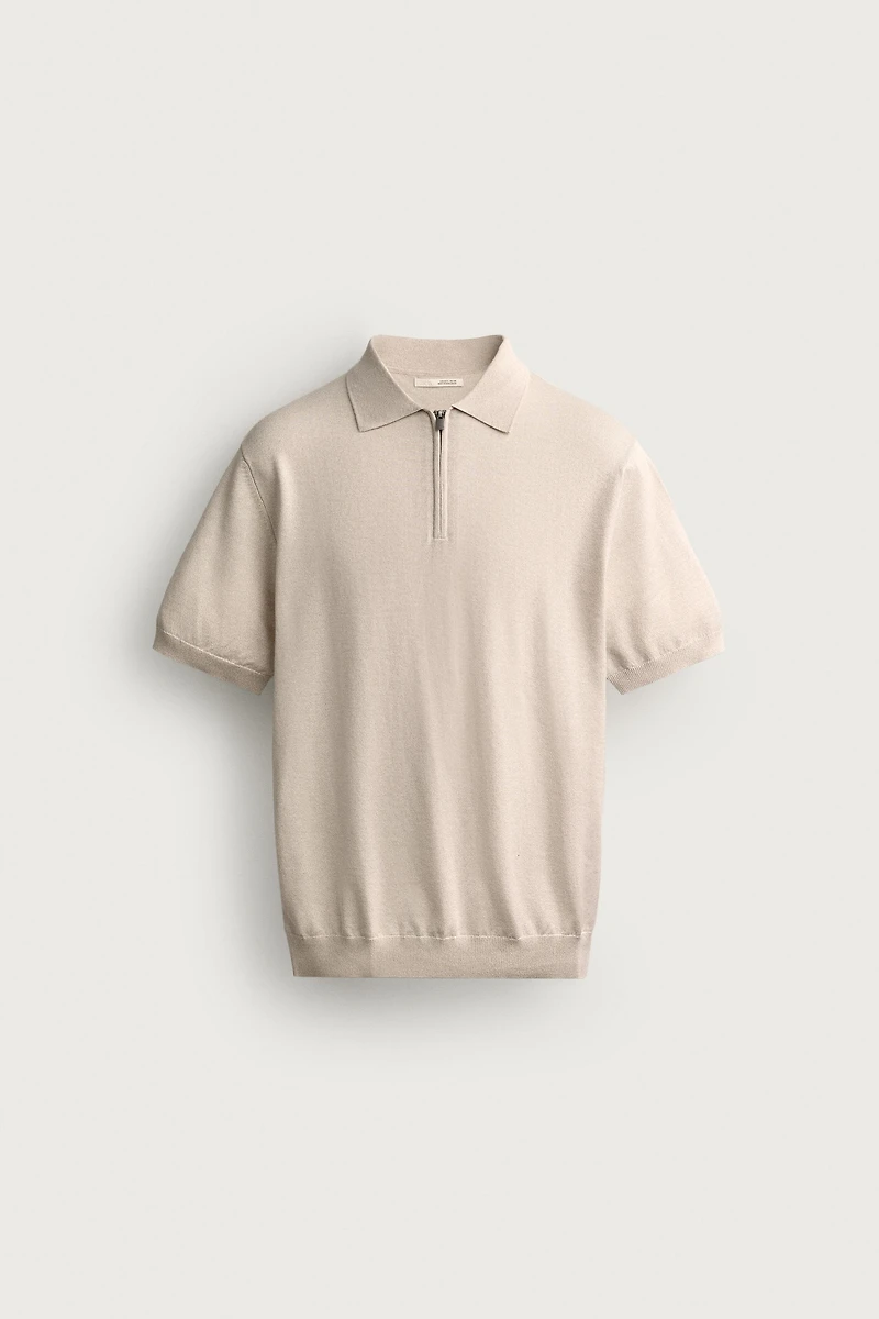 REGULAR FIT ZIP KNIT POLO