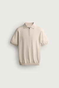 REGULAR FIT ZIP KNIT POLO