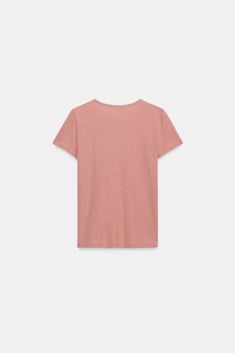 LINEN BLEND SHORT SLEEVE T-SHIRT