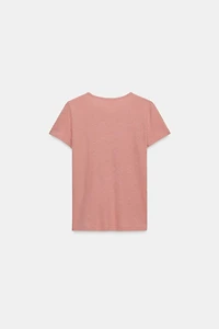 LINEN BLEND SHORT SLEEVE T-SHIRT