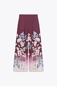 FLORAL PRINT WIDE LEG PANTS