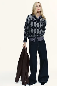 TRF EXTRA WIDE LEG HIGH-WAIST JEANS