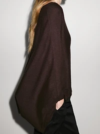 100% cashmere short knit cape