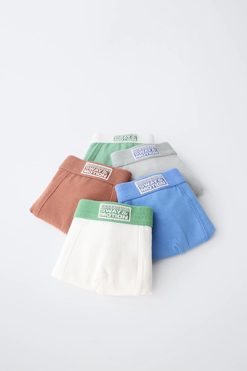 2-6 YEARS/ FIVE-PACK OF LABEL BOXERS