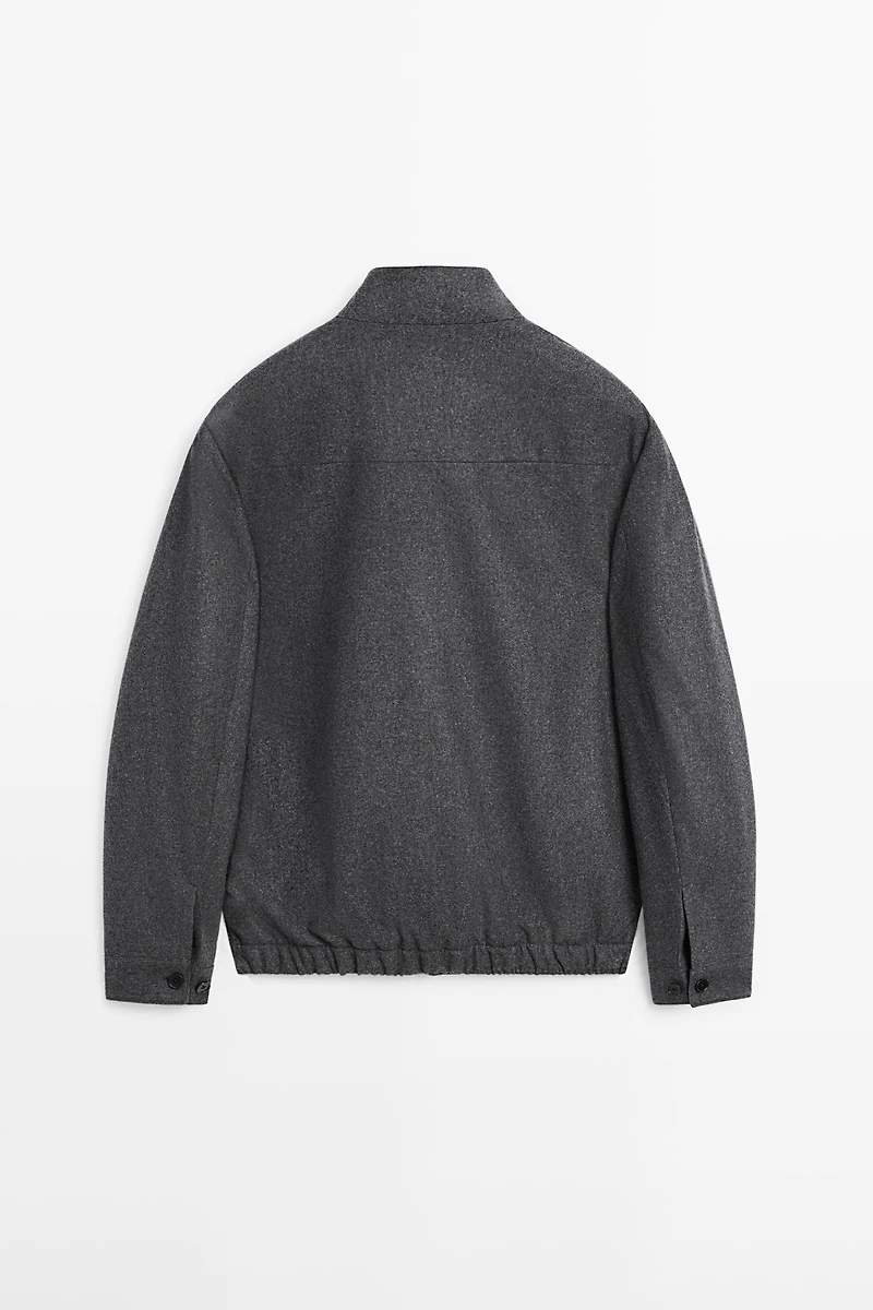 Wool blend bomber jacket