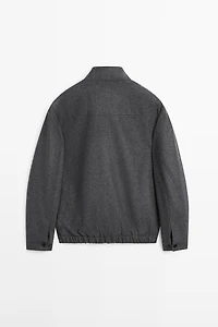 Wool blend bomber jacket