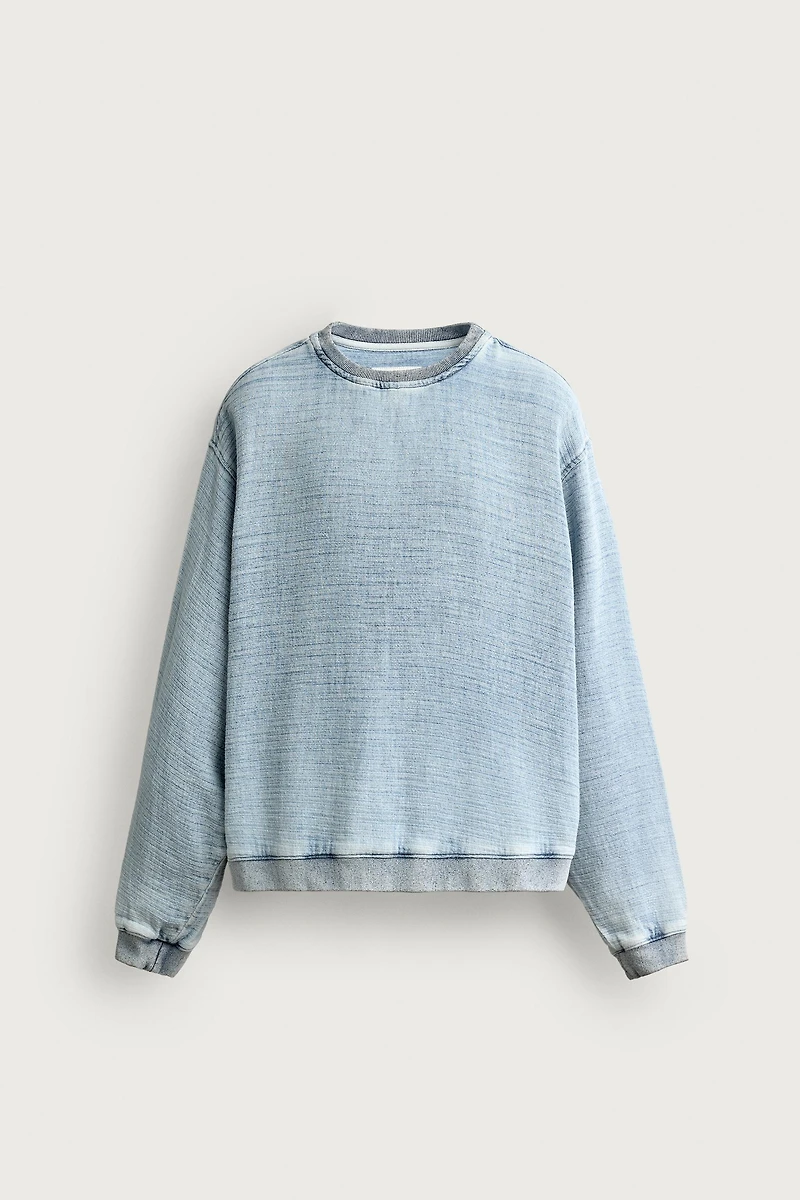 WASHED SOFT STRUCTURED SWEATSHIRT