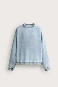 WASHED SOFT STRUCTURED SWEATSHIRT