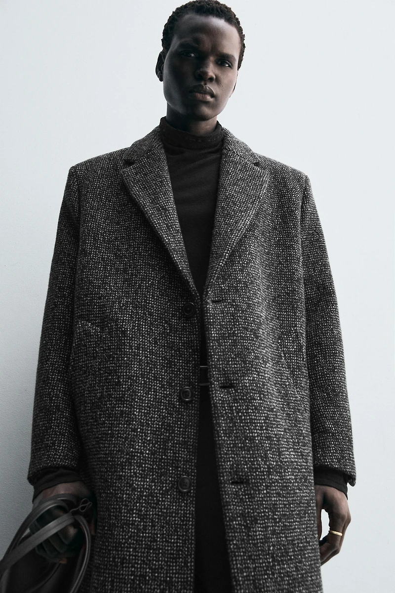 MANTEAU MÉLANGE LAINE STRUCTURÉ