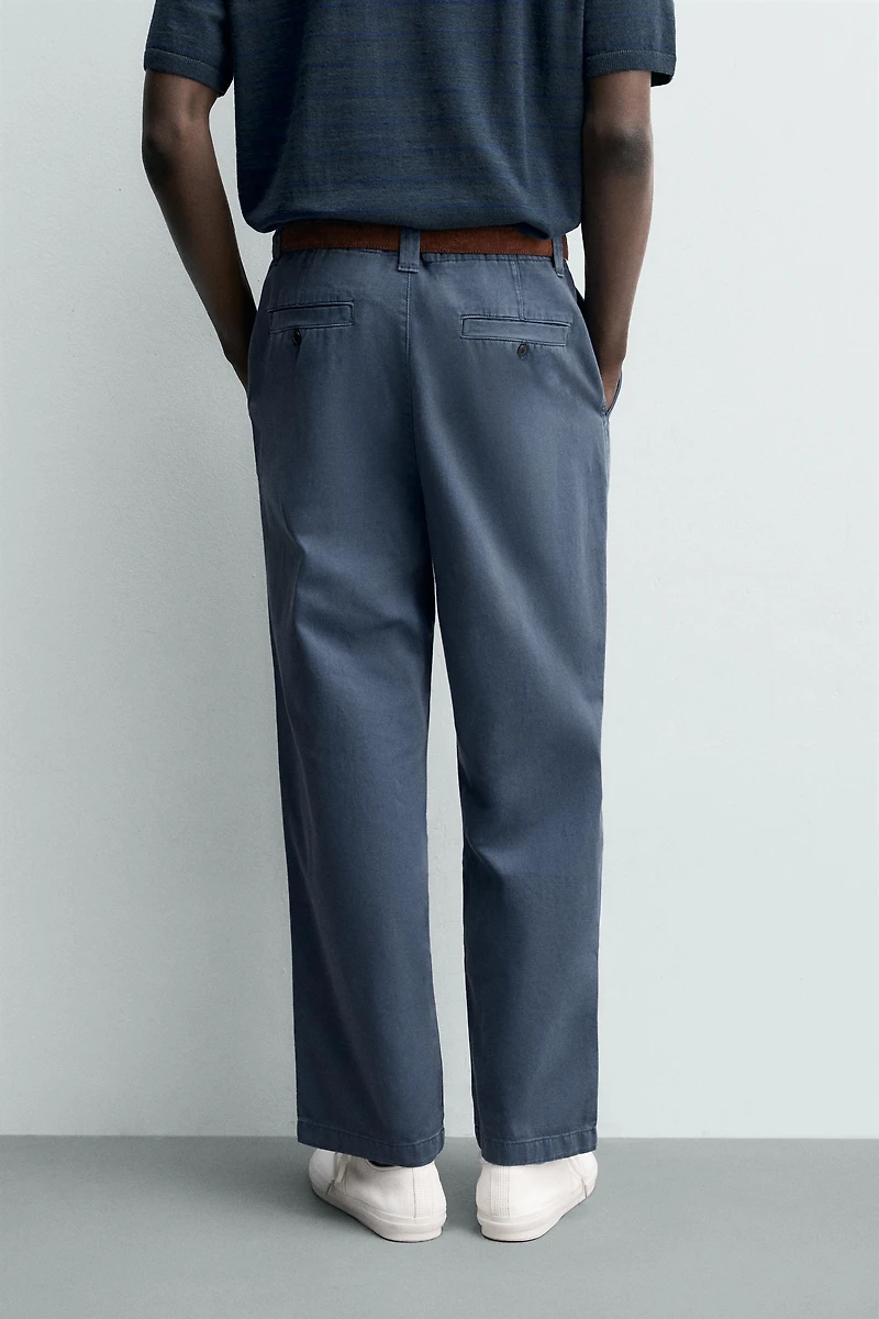 PANTALON CHINO STRAIGHT FIT DÉLAVÉ