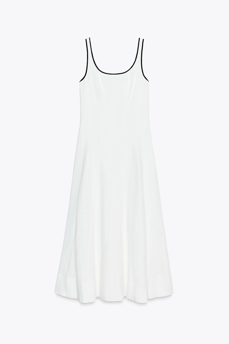 CONTRAST TRIM MIDI DRESS