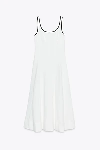 CONTRAST TRIM MIDI DRESS