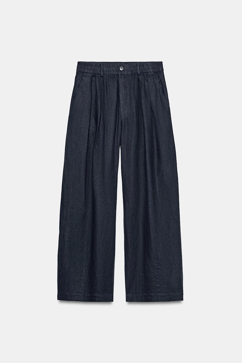 PLEATED LINEN PANTS ZW COLLECTION