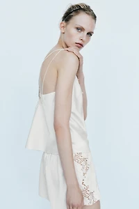 SATIN LACE SHORTS