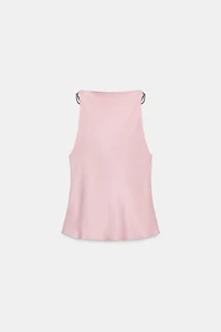 BEADED SATIN EFFECT TOP