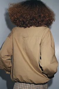 ZW COLLECTION FAUX FUR COLLAR BOMBER JACKET