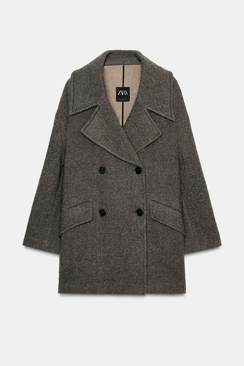 ZW COLLECTION DOUBLE-BREASTED WOOL COAT