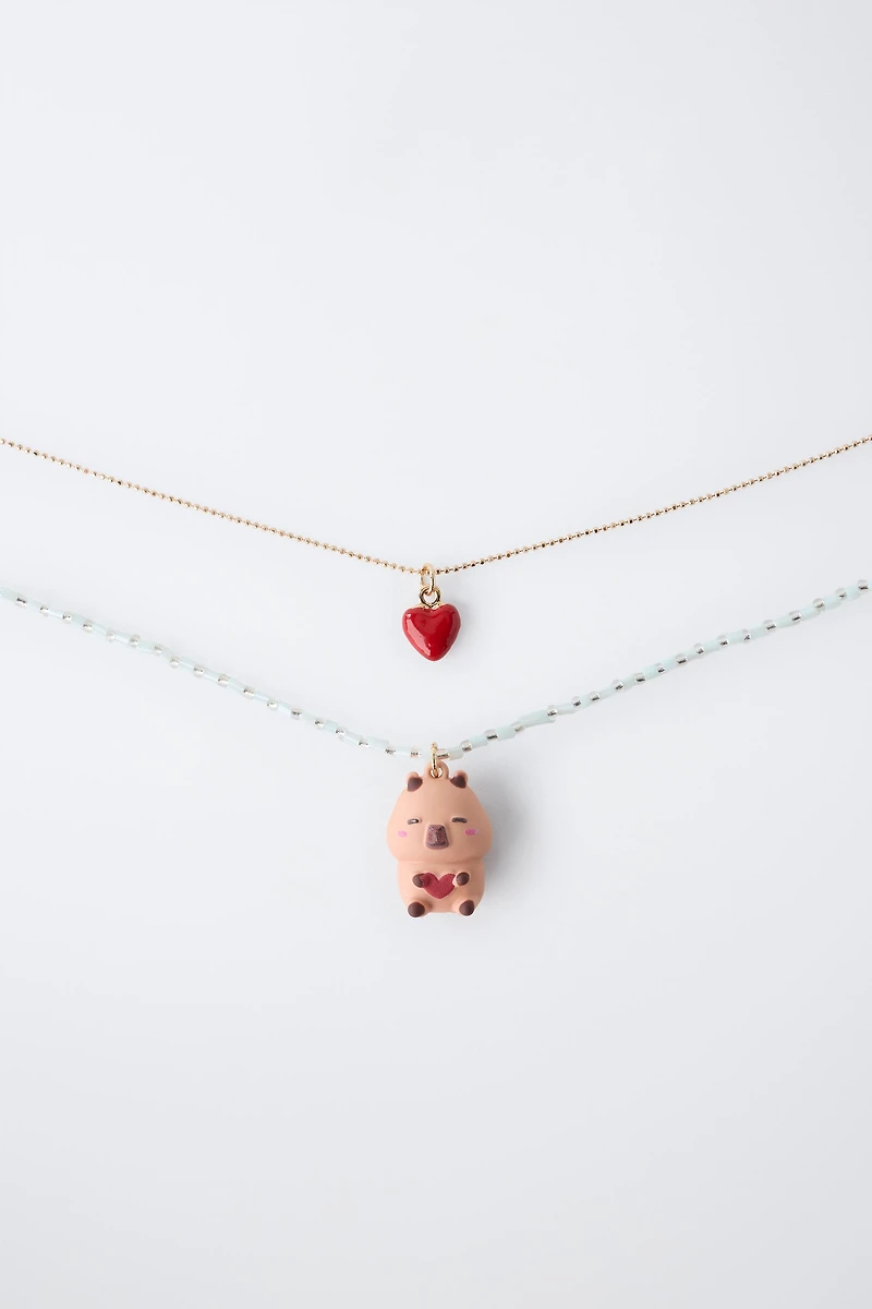 PACK OF TWO CAPYBARA CAPYFUN © BEAD NECKLACES