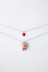 PACK OF TWO CAPYBARA CAPYFUN © BEAD NECKLACES