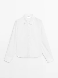Loose-fitting 100% cotton poplin shirt