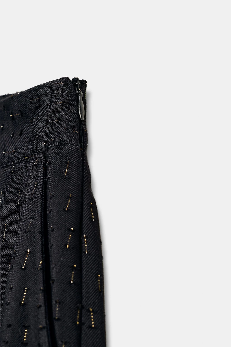 METALLIC THREAD BALLOON PANTS