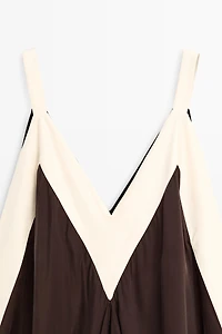 Flowing midi dress with contrast trim detail
