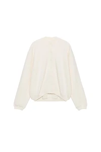COTTON BUTTON-UP SWEATSHIRT