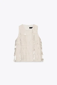 SPARKLY EFFECT RUFFLED TOP