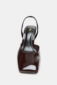 LEATHER SLINGBACK HEELS