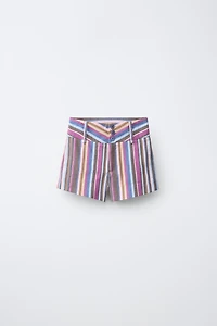 WIDE WAIST STRIPED SHORTS