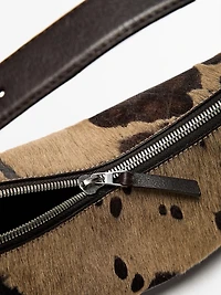 Animal print hair-on leather bag
