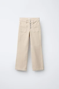 PANTALON DROIT EN VELOURS CÔTELÉ AVEC POCHES