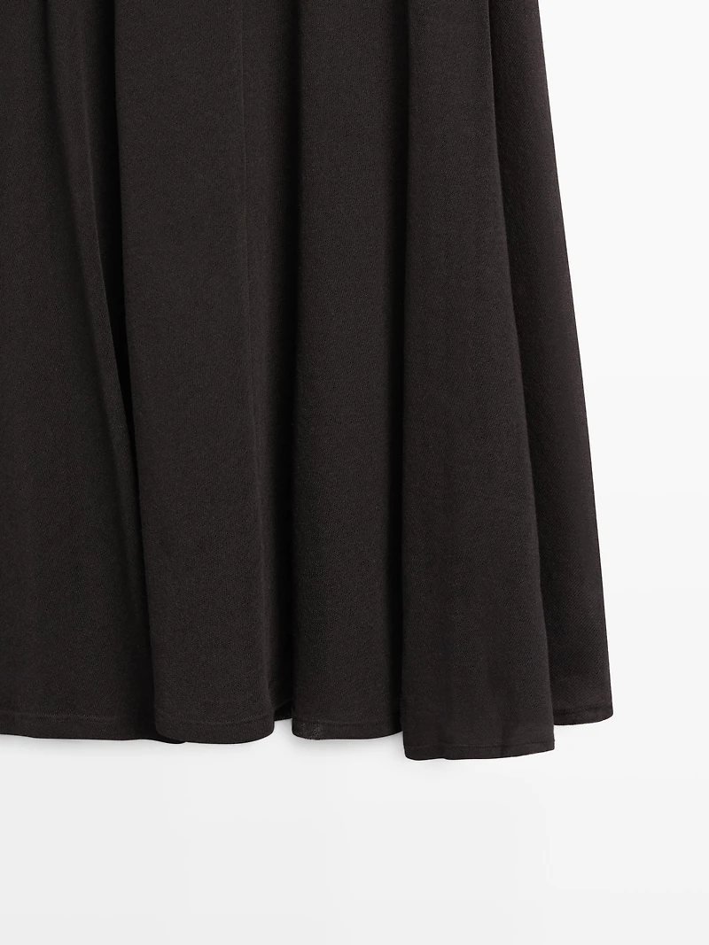 Gathered flared midi skirt