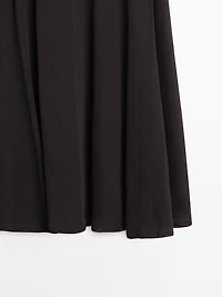 Gathered flared midi skirt