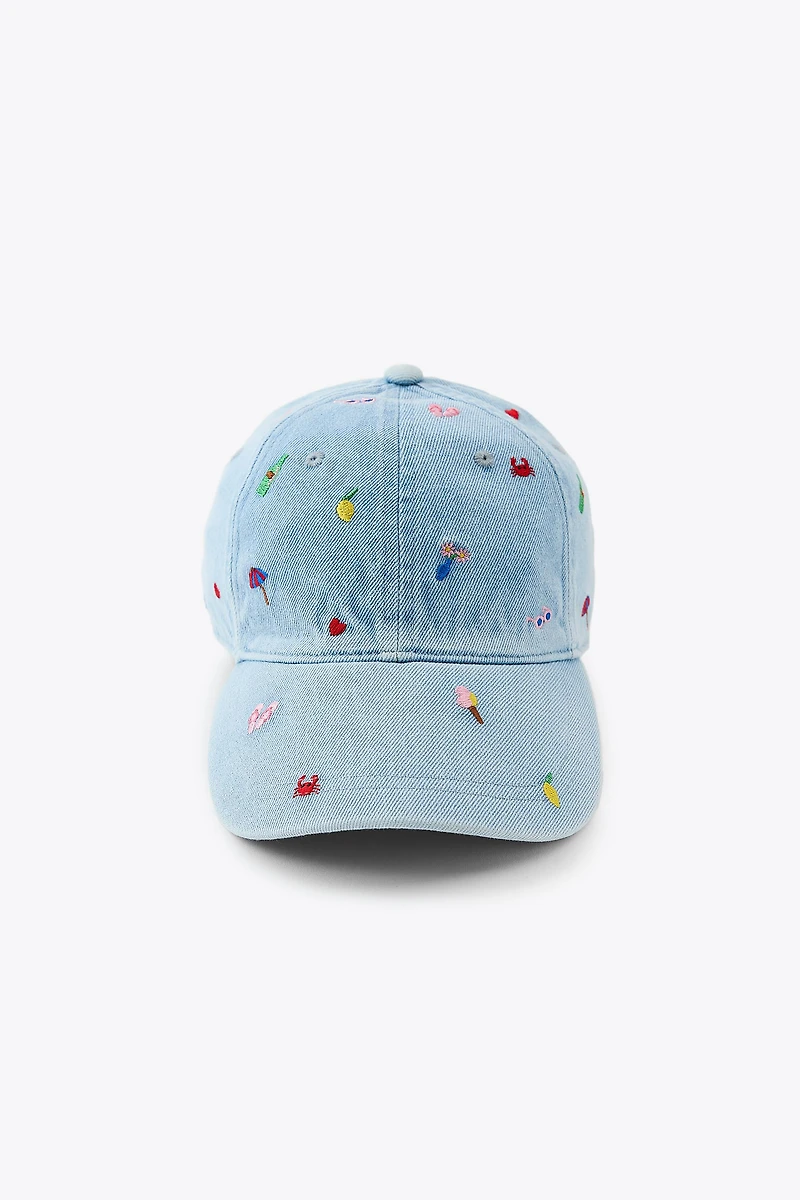 CASQUETTE EN JEAN BRODÉE