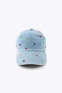 CASQUETTE EN JEAN BRODÉE