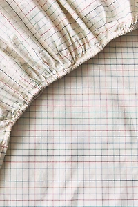 KIDS' COTTON CHECKED FITTED SHEET