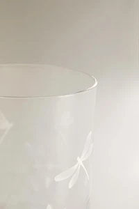 VERRE MOTIF LIBELLULE