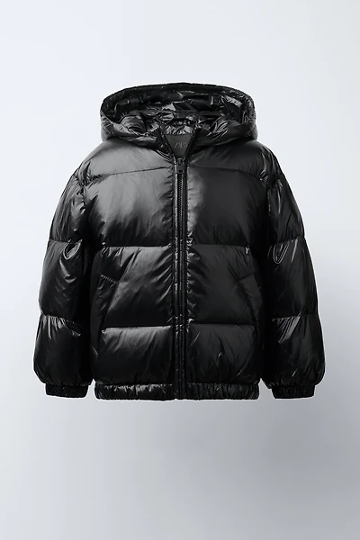 DOWN PUFFER COAT WITH HOODIE, WATER REPELLENT