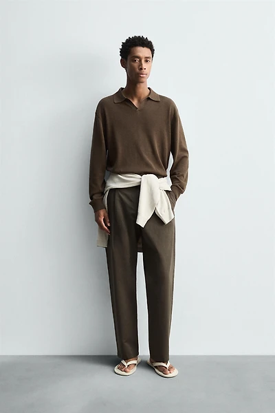 COTTON - LINEN PLEATED PANTS